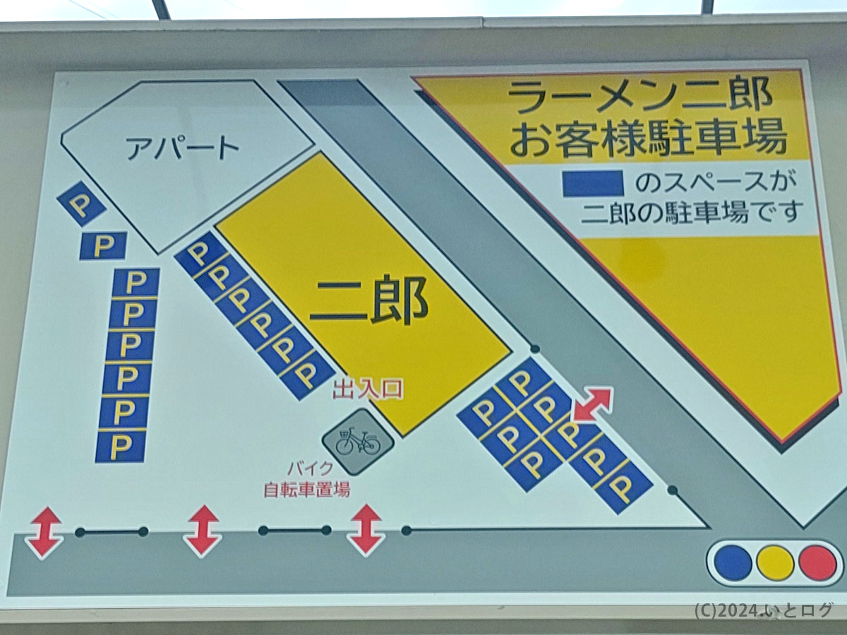 ラーメン二郎 ひたちなか店 駐車場案内