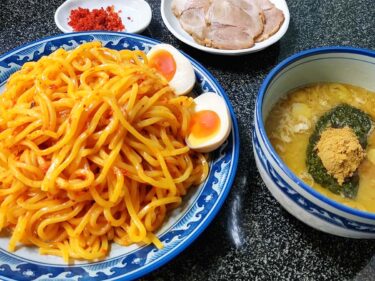 【縁者】魚介系のつけ麺といったらここ！今日は辛味をつけて頂きます。