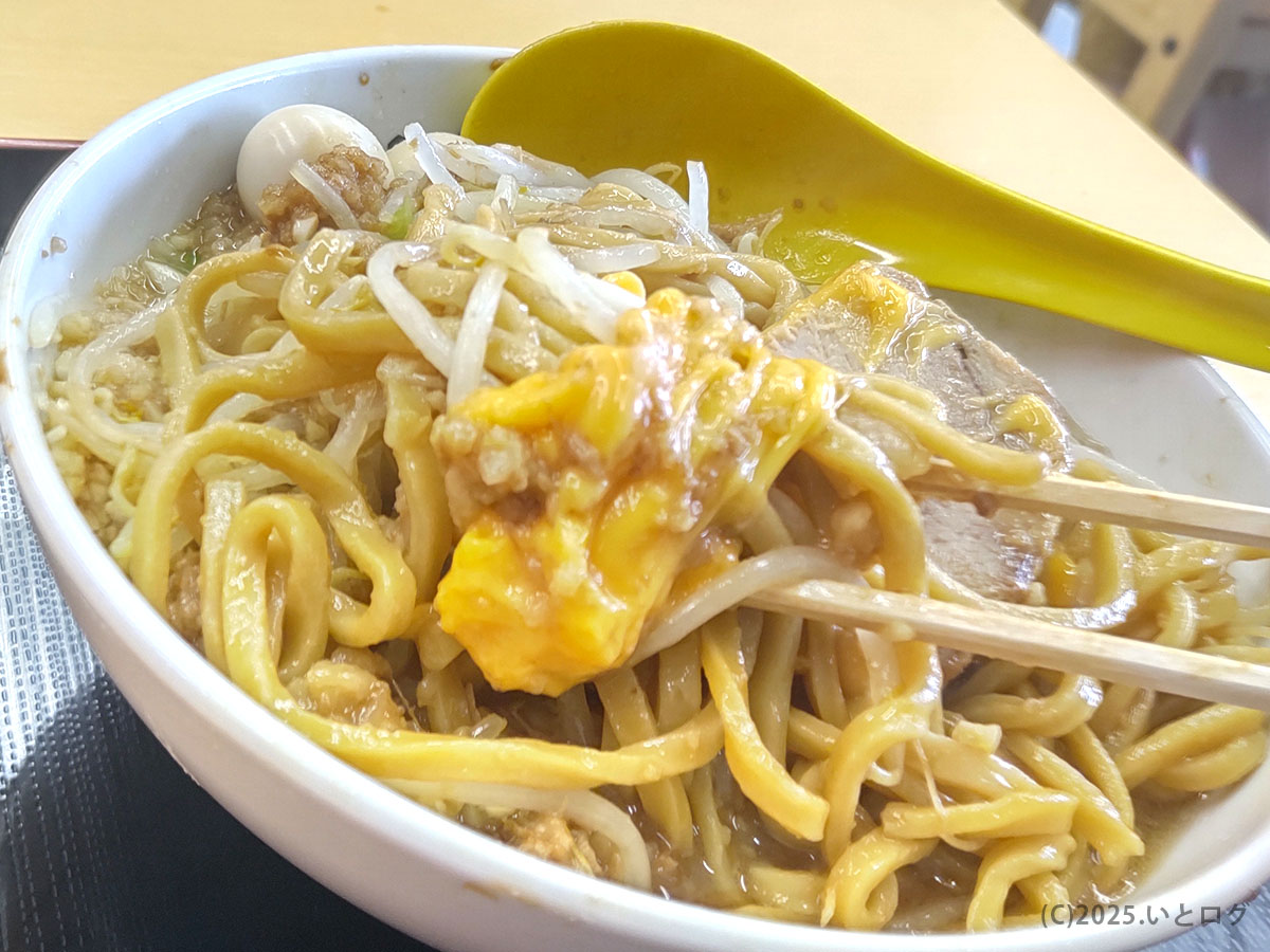 チーズがとろけて麺に絡む、RAMEN OF TODAY 下松店の一杯。濃厚なスープと背脂、にんにくのパンチを包み込むマイルドな味わい。ラーメンオブトゥデイ値段以上の満足感。