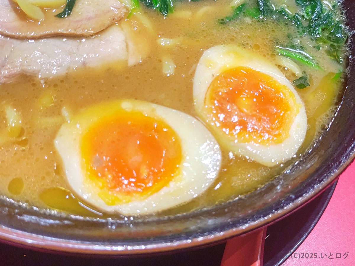 家系ラーメン王道家直伝・青森野呂家の半熟味玉トッピング