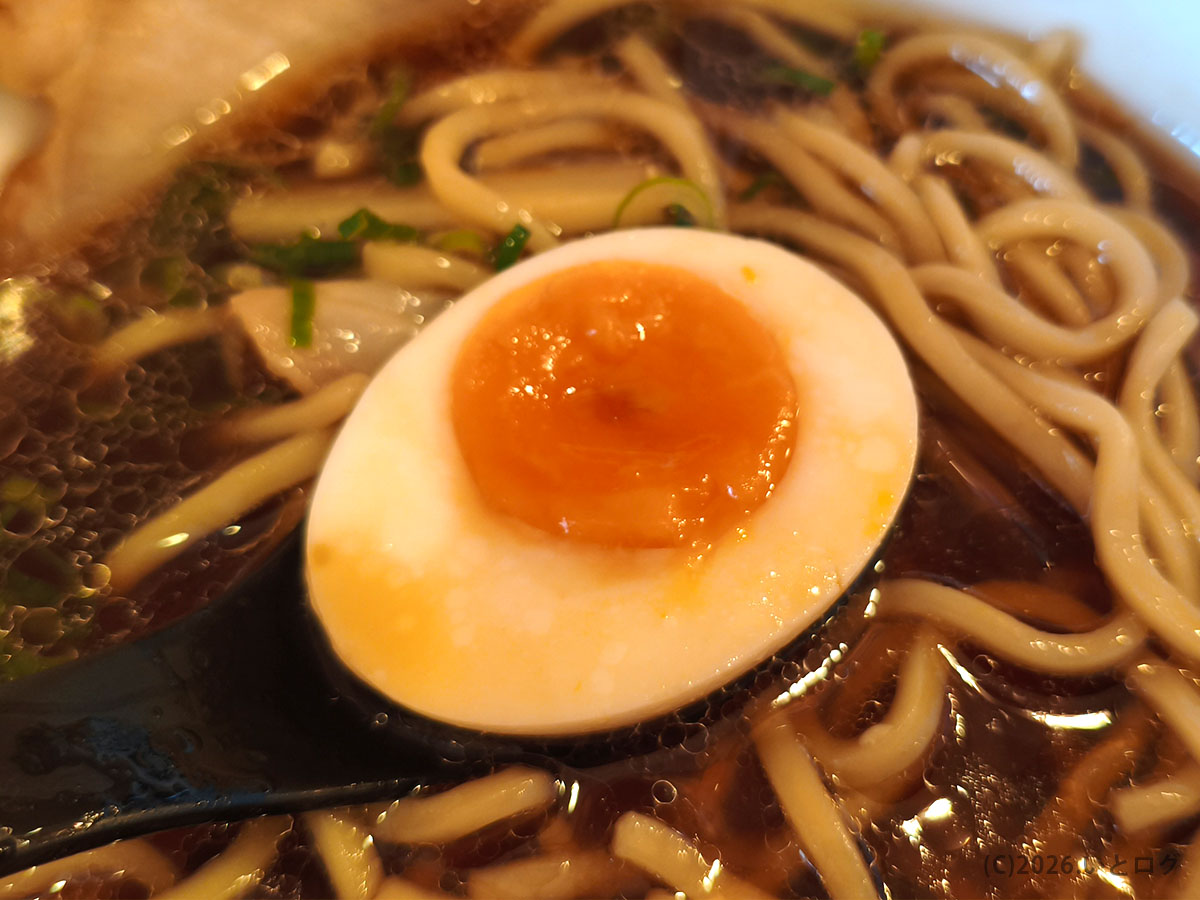 清乃 本店ラーメンの味玉アップ（和歌山ラーメン有名店・有田市）