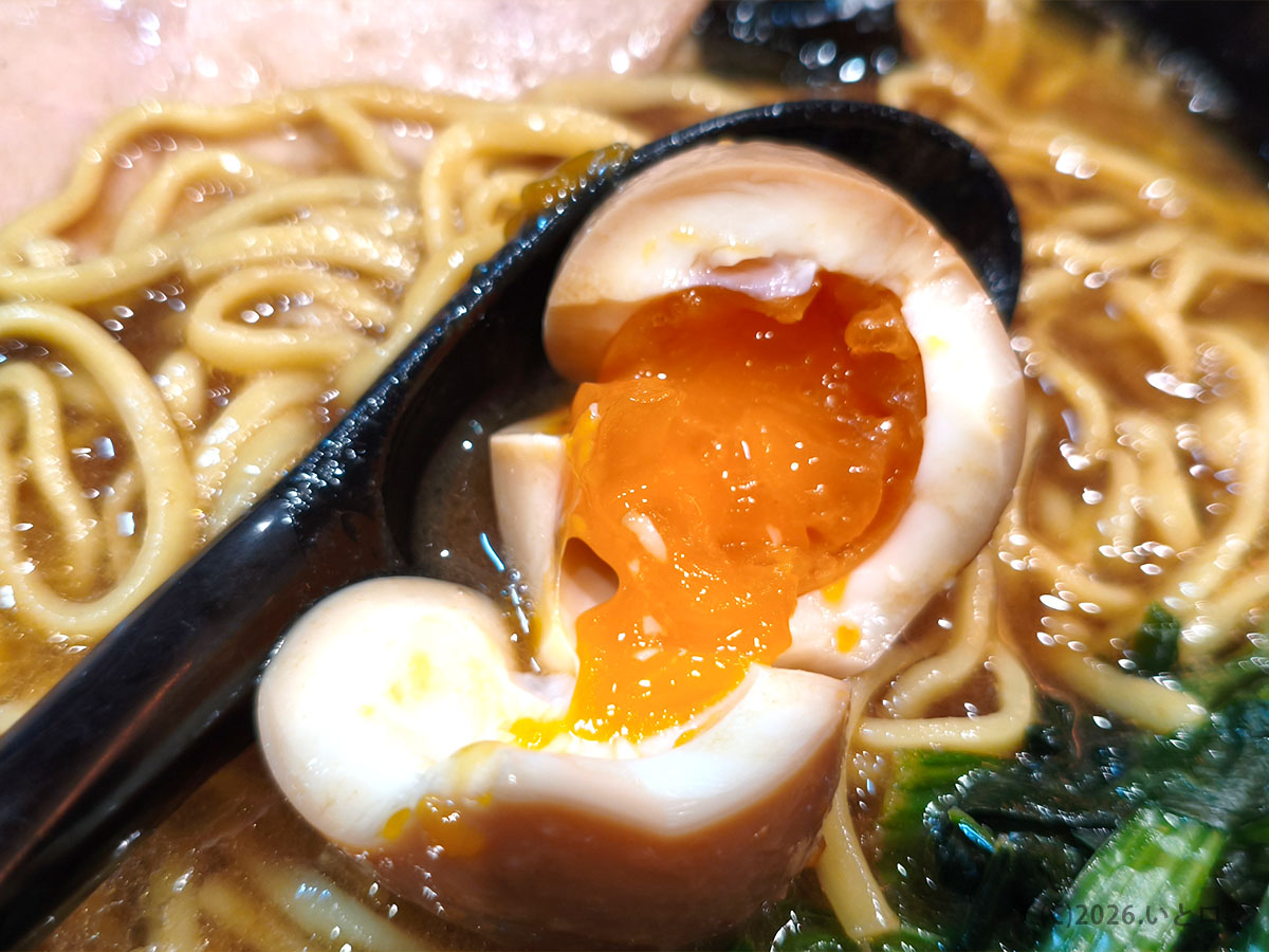 四代目野中家 味 半熟味玉 とろりとした黄身がスープと相性抜群