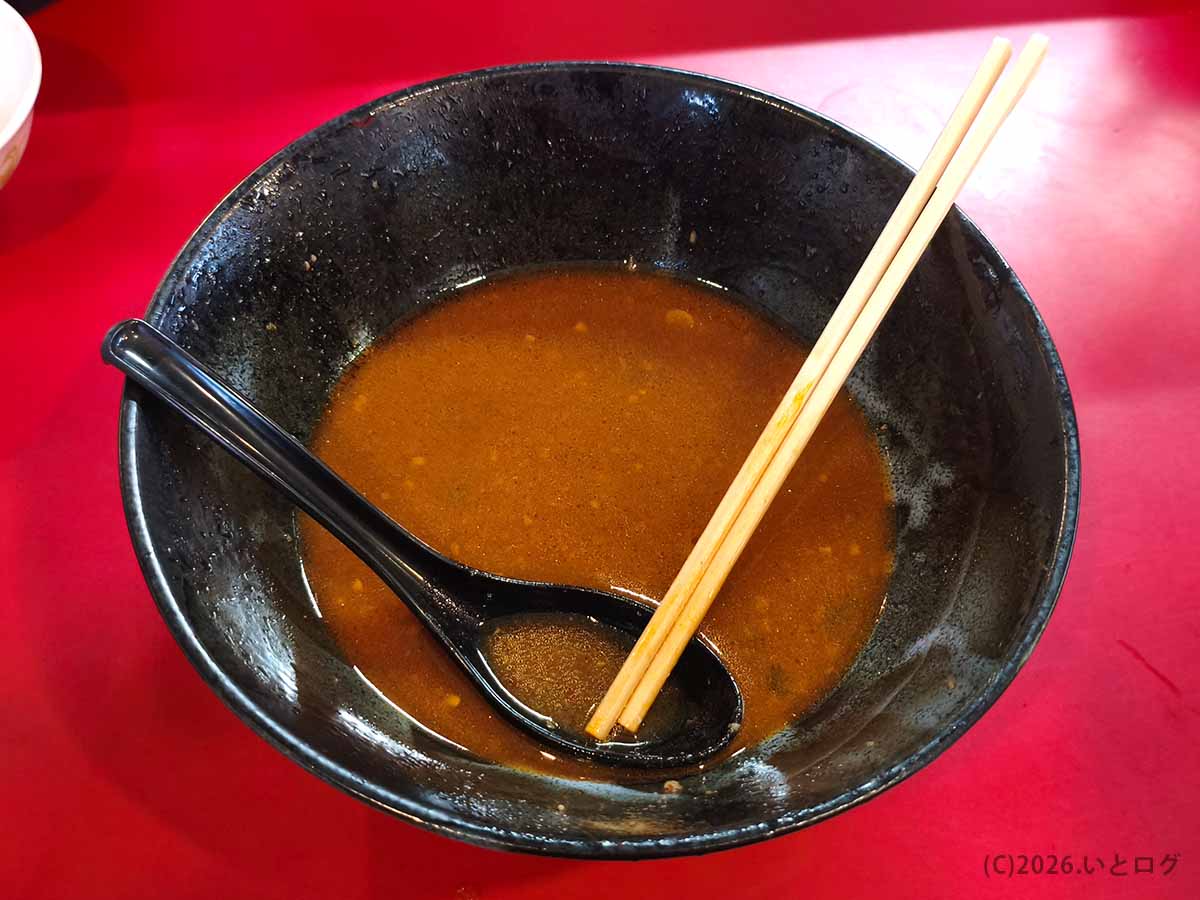 香川県高松市の家系ラーメン店・高松家でラーメンを完食した後の丼