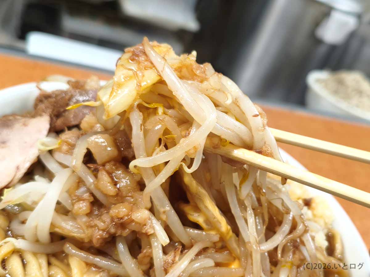 もやしとキャベツに濃いタレと味付きアブラが絡む歴史を刻め 六甲道のラーメン