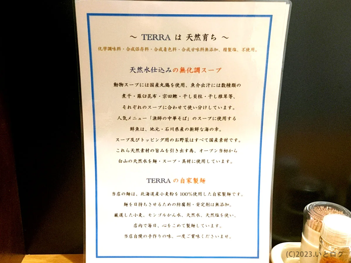 自家製麺TERRA　石川　野々市市　ランチ