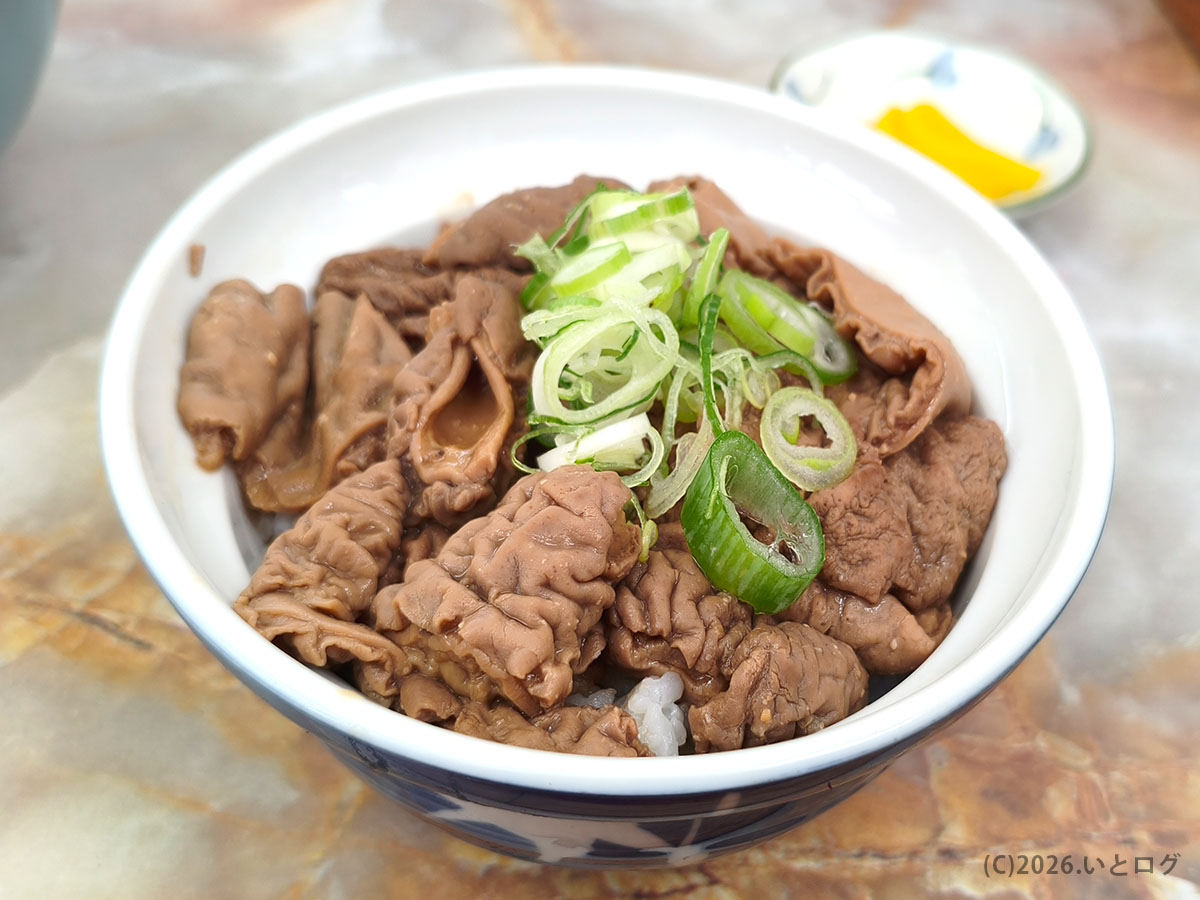 みどりや食堂の肉丼全体（韮崎食堂おすすめメニュー）