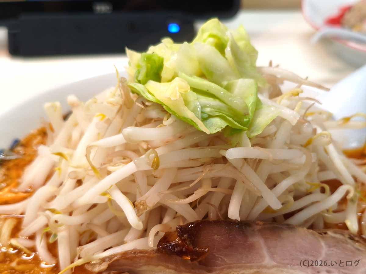 甲斐市にあるみやこいち双葉店の辛みそタンメンの野菜増し