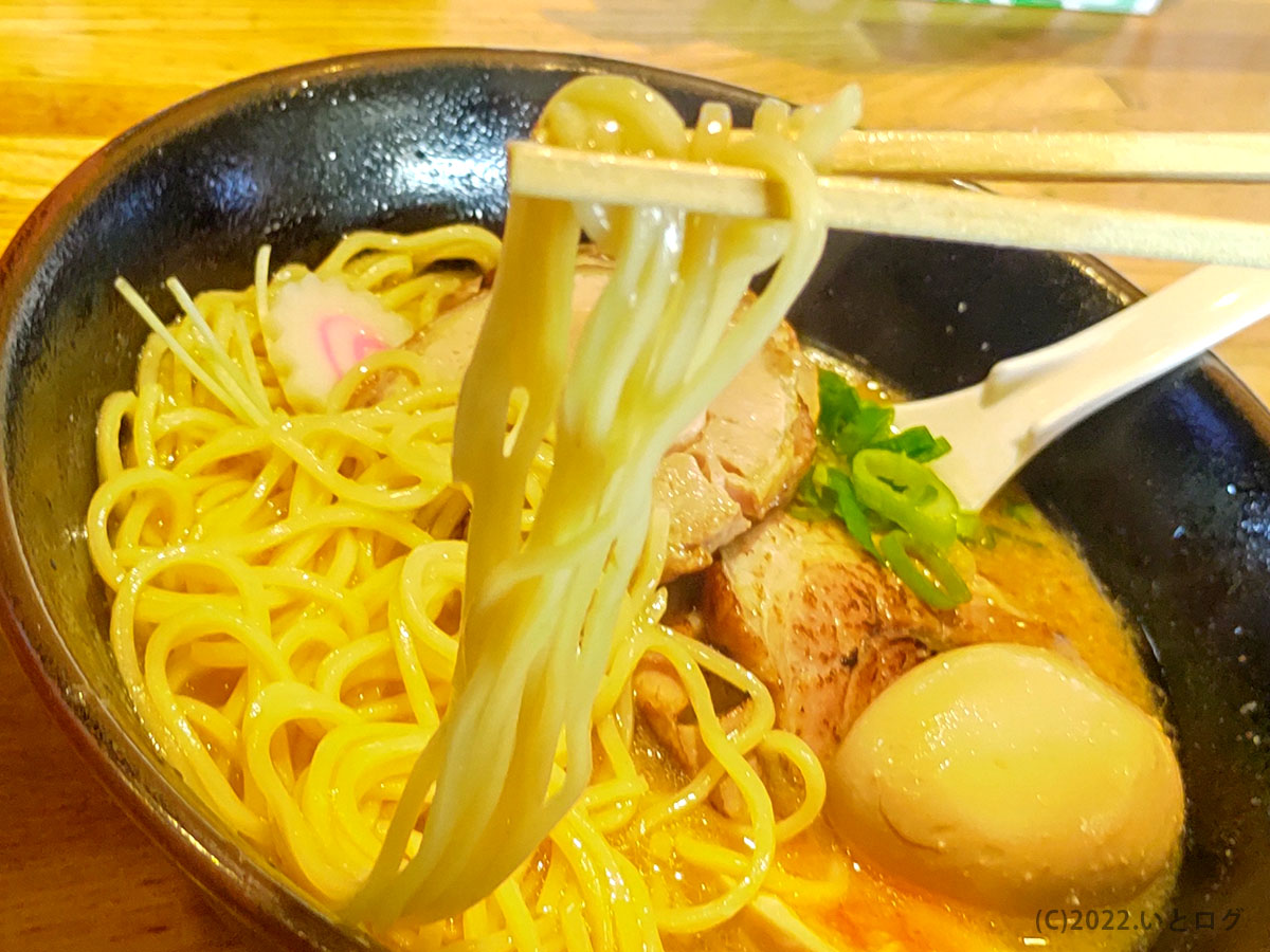 味噌らあめん　麺上げ