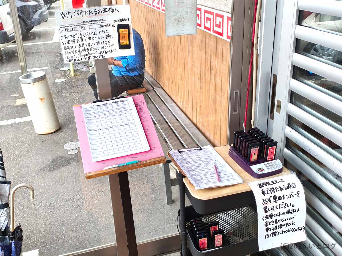 宮崎県都城市のラーメンいってつは外待ち時でも車内で待機が可能